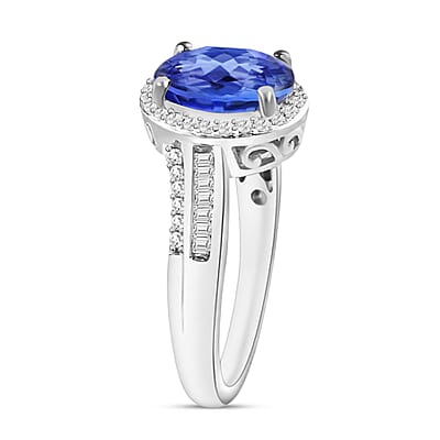 Luxoro Premium Tanzanite and G-H I1 Diamond 2.28 ctw Ring in 14K White Gold (Size 10.0) 6 Grams