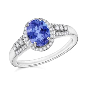 Luxoro Premium Tanzanite and G-H I1 Diamond 2.36 ctw Ring in 14K White Gold (Size 10) 2