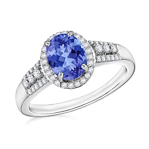 Luxoro Premium Tanzanite and G-H I1 Diamond 2.36 ctw Ring in 14K White Gold (Size 10.5) (Del. in 10-12 Days)