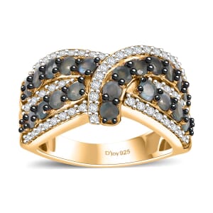 Narsipatnam Alexandrite and White Zircon 2.60 ctw Mystic Elegance Ring in 18K Vermeil Yellow Gold Over Sterling Silver (Size 9.0)