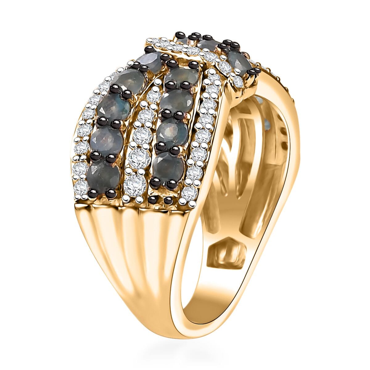 Narsipatnam Alexandrite and White Zircon 2.60 ctw Mystic Elegance Ring in 18K Vermeil Yellow Gold Over Sterling Silver (Size 9.0) image number 3
