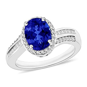 Rhapsody AAAA Tanzanite and E-F VS2 Diamond 2.28 ctw Ring in 950 Platinum (Size 10.0) 5.85 Grams