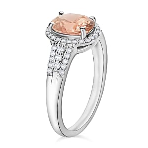 Luxoro Premium Marropino Morganite and G-H I1 Diamond 2.76 ctw Ring in 14K White Gold (Size 10.0) (Del. in 10-12 Days)