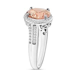 Luxoro Premium Marropino Morganite and G-H I1 Diamond 2.68 ctw Ring in 14K White Gold (Size 10.0) (Del. in 10-12 Days)