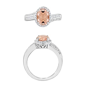Luxoro Premium Marropino Morganite and G-H I1 Diamond 2.68 ctw Ring in 14K White Gold (Size 10.0) (Del. in 10-12 Days)