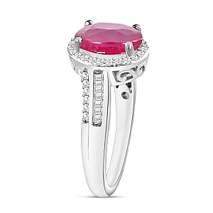 Luxoro Premium Mozambique Ruby and G-H I1 Diamond 2.88 ctw Ring in 14K White Gold (Size 10.0) (Del. in 10-12 Days)