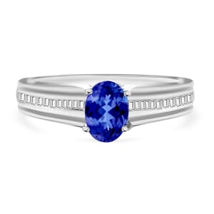Rhapsody AAAA Tanzanite and E-F VS Diamond 1.00 ctw Ring in 950 Platinum (Size 10.0)