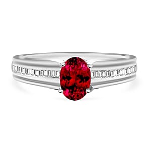 Rhapsody AAAA Ouro Fino Rubellite and E-F VS Diamond 1.00 ctw Ring in 950 Platinum (Size 10.0) 5.20 Grams