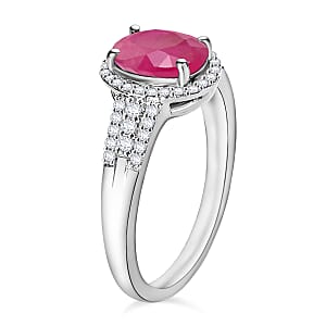 Luxoro Premium Mozambique Ruby and G-H I1 Diamond 2.96 ctw Ring in 14K White Gold (Size 10.0) (Del. in 10-12 Days)