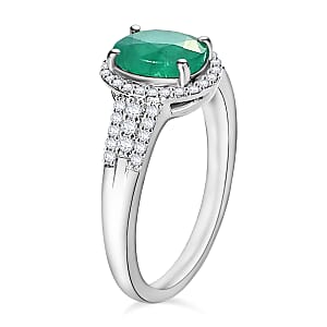 Luxoro Premium Kagem Zambian Emerald and G-H I1 Diamond 2.16 ctw Ring in 14K White Gold (Size 10) 2 (Del. in 10-12 Days)