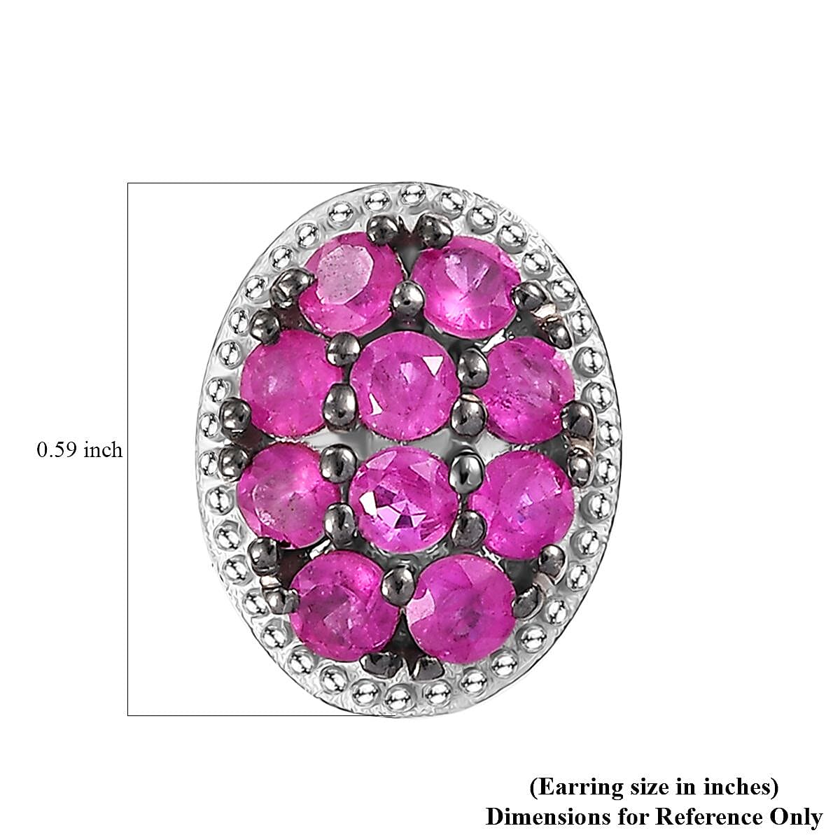 D'Joy Premium Mozambique Pink Sapphire 2.20 ctw Blooming Earrings in Rhodium Over Sterling Silver