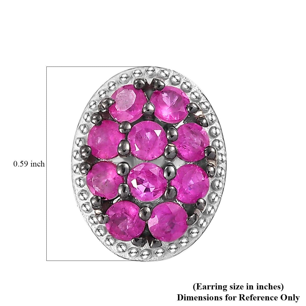 Premium Mozambique Pink Sapphire 2.20 ctw Blooming Earrings in Rhodium Over Sterling Silver image number 5