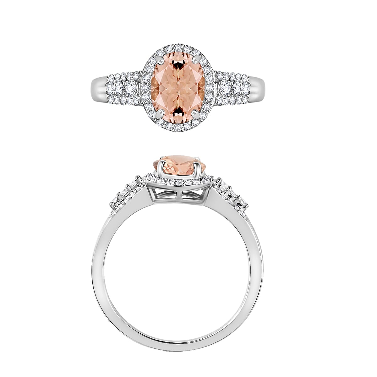 ●ONE BRILLIANT● LiliaOB544Leopard 5009360793 Viviana with 1ct Oval Certified Lab Diamond in 18K Yellow