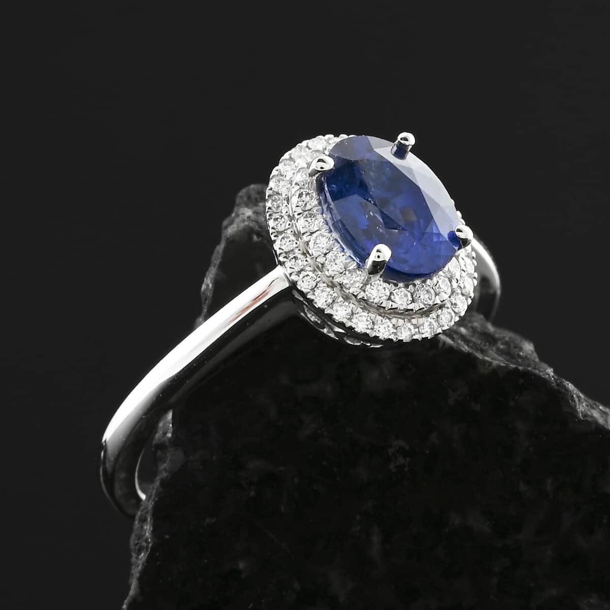 Rhapsody AAAA Ceylon Blue Sapphire and E-F VS Diamond 1.30 ctw Ring in 950 Platinum (Size 10.0) 5.10 Grams image number 1