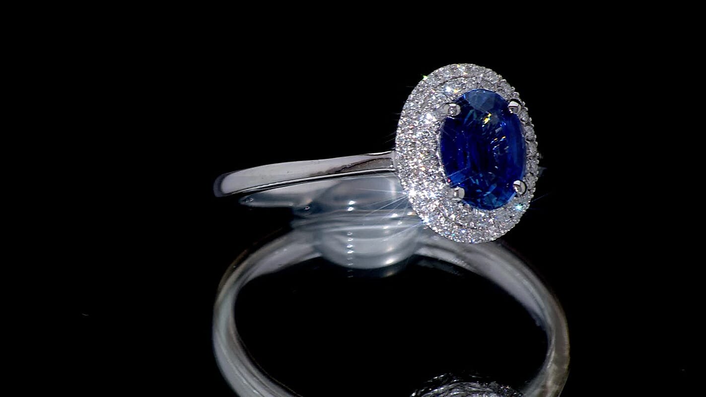 Certified & Appraised Rhapsody AAAA Ceylon Blue Sapphire and E-F VS Diamond 1.30 ctw Ring in 950 Platinum (Size 10.0) 5.10 Grams (Del. in 15-20 Days)