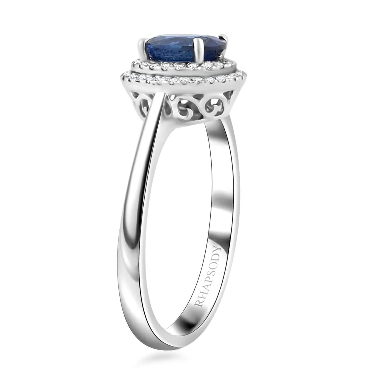 Rhapsody AAAA Ceylon Blue Sapphire and E-F VS Diamond 1.30 ctw Ring in 950 Platinum (Size 10.0) 5.10 Grams image number 3