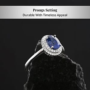 Certified & Appraised Rhapsody AAAA Ceylon Blue Sapphire and E-F VS Diamond 1.30 ctw Ring in 950 Platinum (Size 10.0) 5.10 Grams