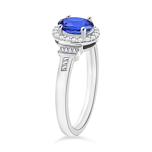 Luxoro Premium Tanzanite and G-H I1 Diamond 1.00 ctw Ring in 14K White Gold (Size 10.0) (Del. in 10-12 Days)