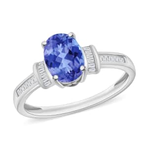 Luxoro Premium Tanzanite and G-H I1 Diamond 1.50 ctw Ring in 14K White Gold (Size 10.0)