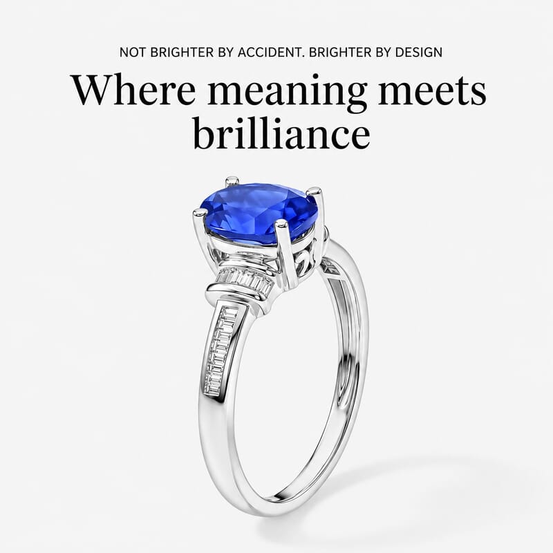 Luxoro Premium Tanzanite and G-H I1 Diamond 1.50 ctw Ring in 14K White Gold (Size 10.0)