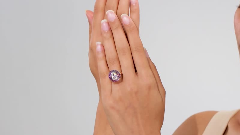 GP Italian Garden Collection Rose De France Amethyst, Multi Gemstone Ring in 18K Vermeil RG Over Sterling Silver (Size 10.0) (Del. in 10-12 Days) 15.00 ctw