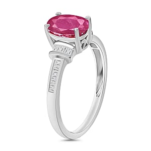 Luxoro Premium Mozambique Ruby and G-H I1 Diamond 1.75 ctw Ring in 14K White Gold (Size 10.0) (Del. in 10-12 Days)