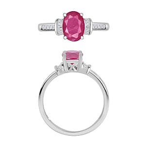 Luxoro Premium Mozambique Ruby and G-H I1 Diamond 1.75 ctw Ring in 14K White Gold (Size 10.0) (Del. in 10-12 Days)