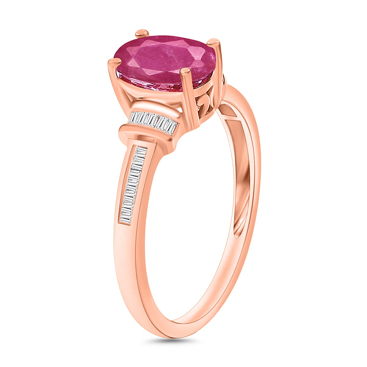 Rubis Traité Rouge Rose Mozambique 3,59 Carats - Remplissage Verre Au Plomb