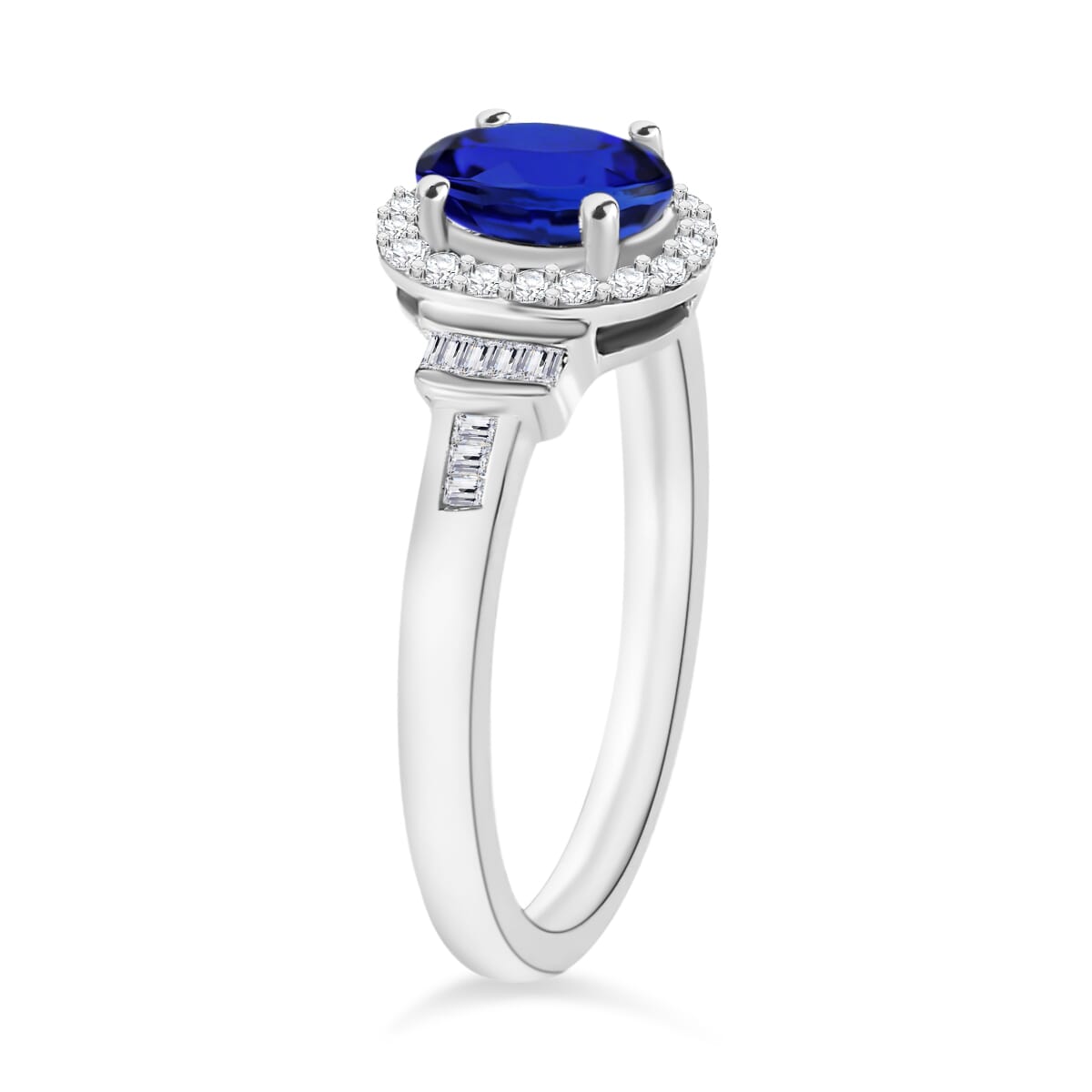 Rhapsody AAAA Tanzanite and E-F VS2 Diamond 1.00 ctw Ring in 950 Platinum (Size 10.0) 5.50 Grams image number 2