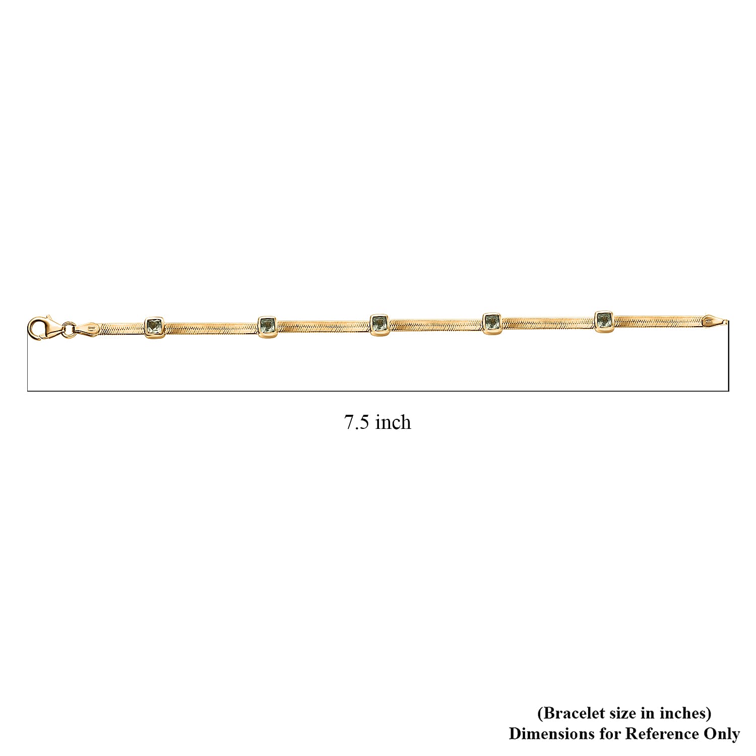 D'Joy Betroka Blue Apatite 1.80 ctw Bracelet in 18K Vermeil Yellow Gold Over Sterling Silver (7.25 In)