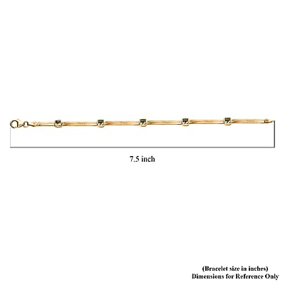 D'Joy Betroka Blue Apatite 1.80 ctw Bracelet in 18K Vermeil Yellow Gold Over Sterling Silver (7.25 In)