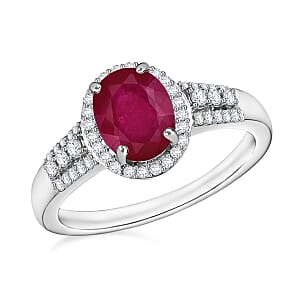 Rhapsody AAAA Mozambique Ruby and E-F VS2 Diamond 2.96 ctw Ring in 950 Platinum (Size 10) 2