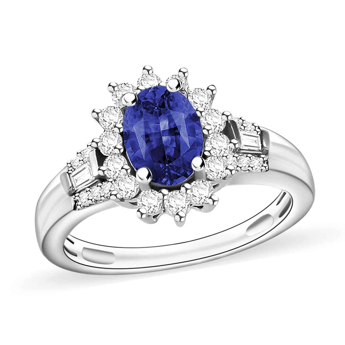 Rhapsody AAAA Ceylon Blue Sapphire and E-F VS2 Diamond 1.40 ctw Ring in 950 Platinum (Size 5.0) 5.50 Grams (Del. in 10-12 Days) image number 0