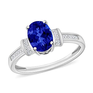 Rhapsody AAAA Tanzanite and E-F VS2 Diamond 1.50 ctw Ring in 950 Platinum (Size 5.5) 5.45 Grams (Del. in 10-12 Days)