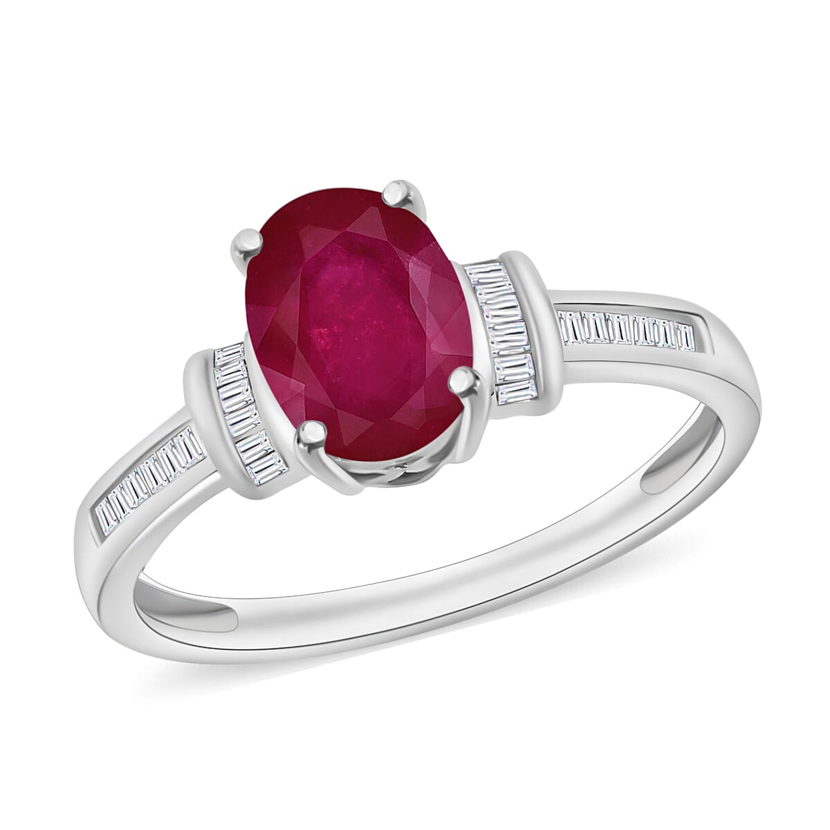 Rhapsody AAAA Mozambique Ruby and E-F VS2 Diamond 1.75 ctw Ring in 950 Platinum (Size 10.0) 5.45 Grams image number 0