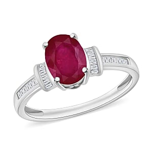 Rhapsody AAAA Mozambique Ruby and E-F VS2 Diamond 1.75 ctw Ring in 950 Platinum (Size 10.0) 5.45 Grams