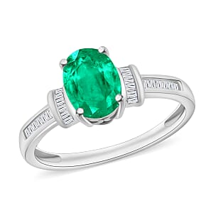 Rhapsody AAAA Kagem Zambian Emerald and E-F VS2 Diamond 1.35 ctw Ring in 950 Platinum (Size 10.0) 5.45 Grams (Del. in 10-12 Days)