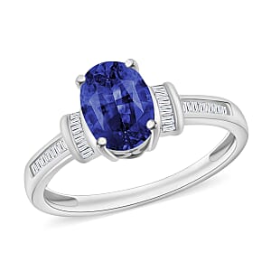 Rhapsody AAAA Ceylon Blue Sapphire and E-F VS2 Diamond 1.50 ctw Ring in 950 Platinum (Size 10.0) 5.45 Grams
