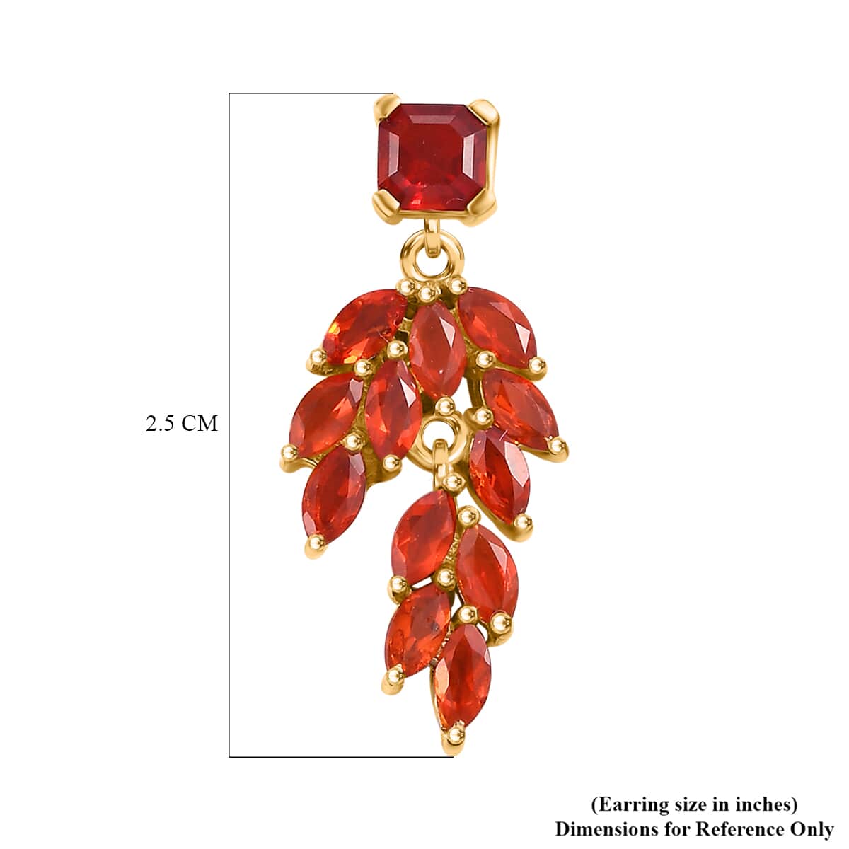 Mexican Cherry Fire Opal 1.70 ctw Scarlet Cascade Earrings in 18K Vermeil Yellow Gold Over Sterling Silver image number 4