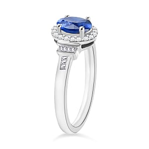 Luxoro Premium Kanchanaburi Blue Sapphire and G-H I1 Diamond 1.19 ctw Ring in 14K White Gold (Size 10.0) (Del. in 10-12 Days)