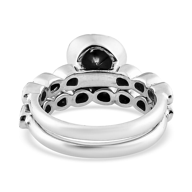 Polki Diamond Stackable Ring in Platinum Over Sterling Silver (Size 10.0) 1.00 ctw