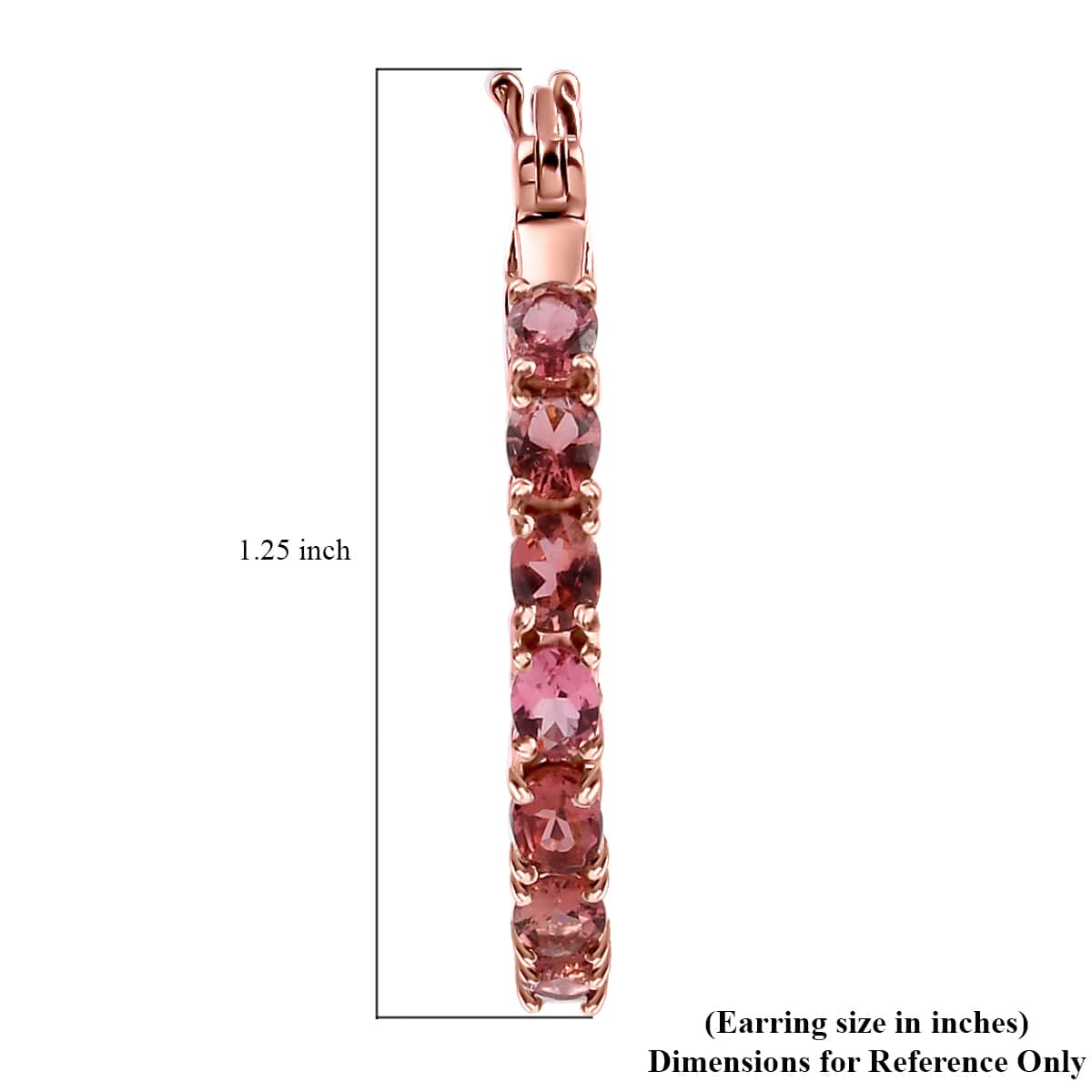 Blush Tourmaline Inside Out Hoop Earrings in Vermeil Rose Gold Over Sterling Silver 4.00 ctw image number 4