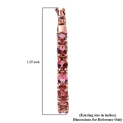 Blush Tourmaline Inside Out Hoop Earrings in Vermeil Rose Gold Over Sterling Silver 4.00 ctw