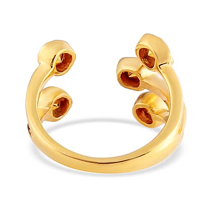 Polki Diamond Open Cage Ring in 14K Yellow Gold Over Sterling Silver (Size 10.0) 0.50 ctw