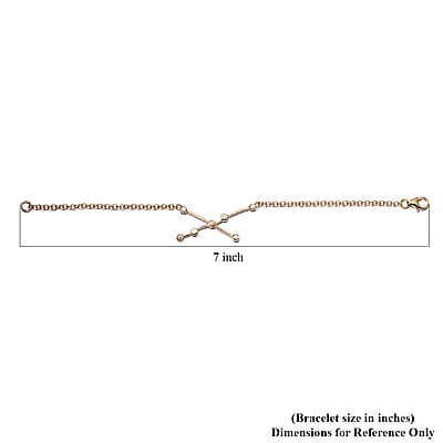 White Zircon Taurus Constellation Stars Bracelet in Vermeil Yellow Gold Over Sterling Silver (7.25 In) 0.20 ctw