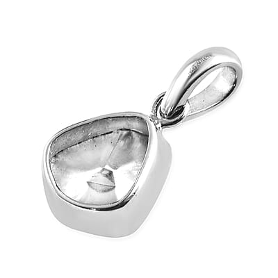 Artisan Crafted Polki Diamond Solitaire Pendant in Platinum Over Sterling Silver 1.00 ctw