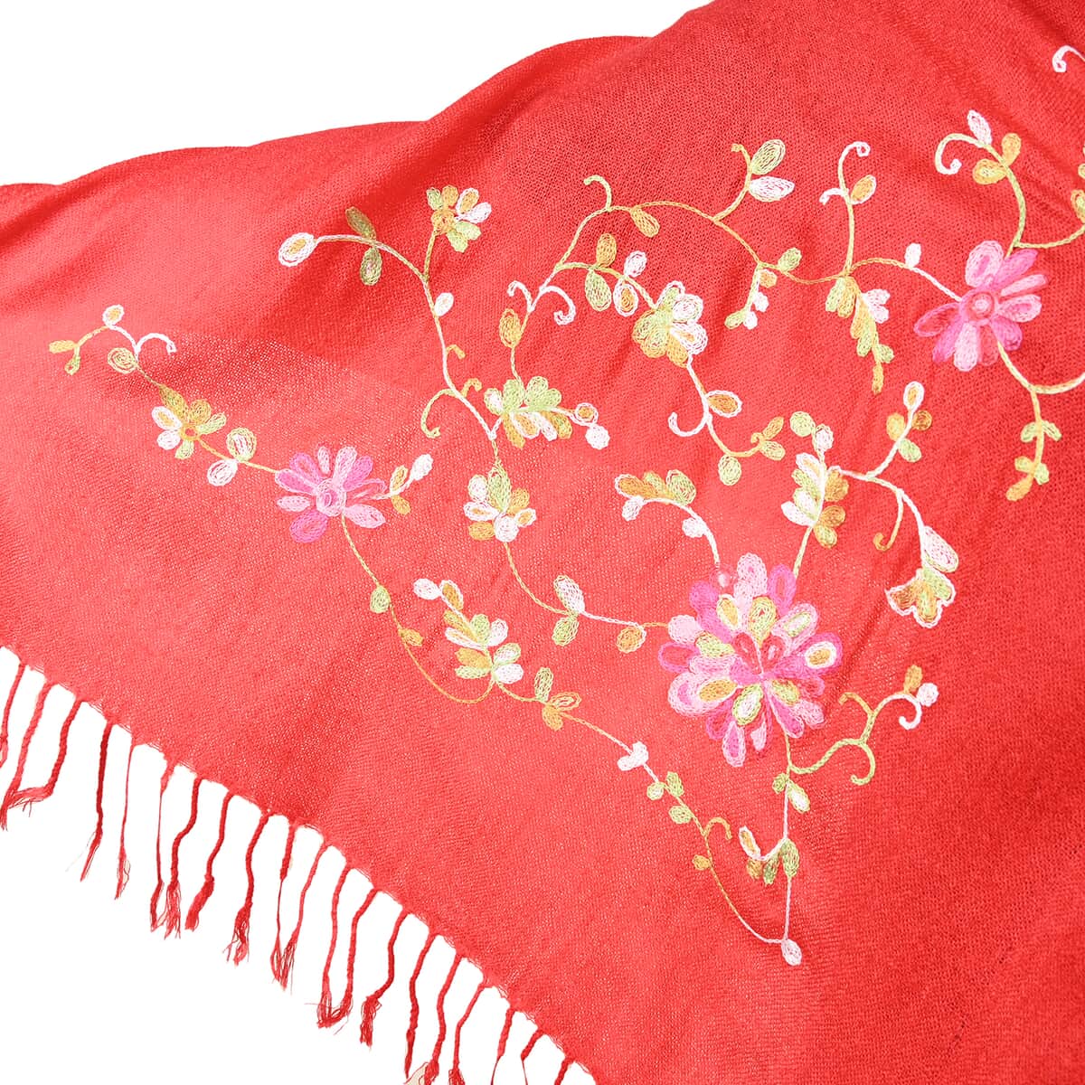 Tamsy Red Floral Vine Shawl image number 2