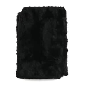 NYC CLOSEOUT Black Faux Fur Stole (72"x28")