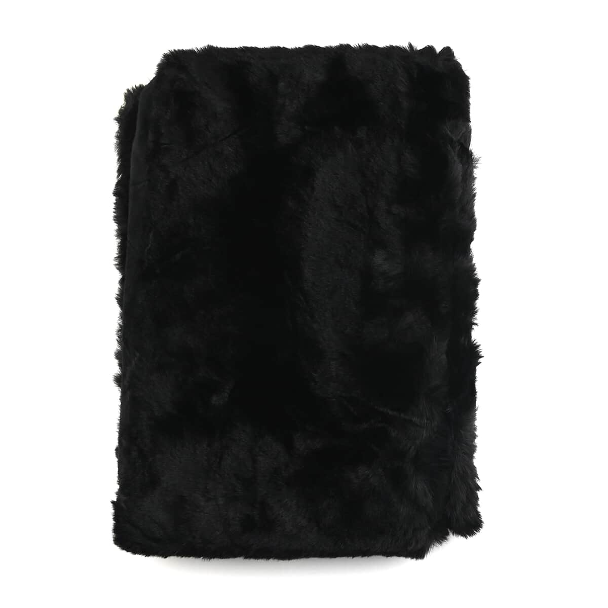 NYC CLOSEOUT Black Faux Fur Stole (72"x28") image number 0