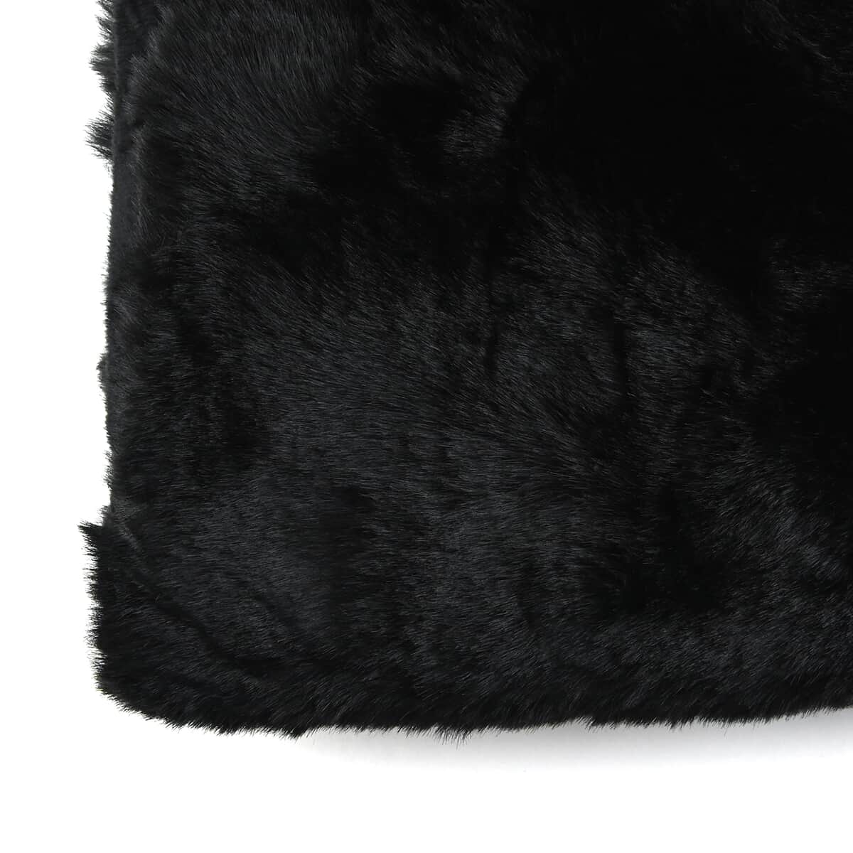 NYC CLOSEOUT Black Faux Fur Stole (72"x28") image number 1